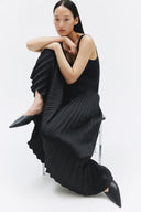 Pleated Satin Dress